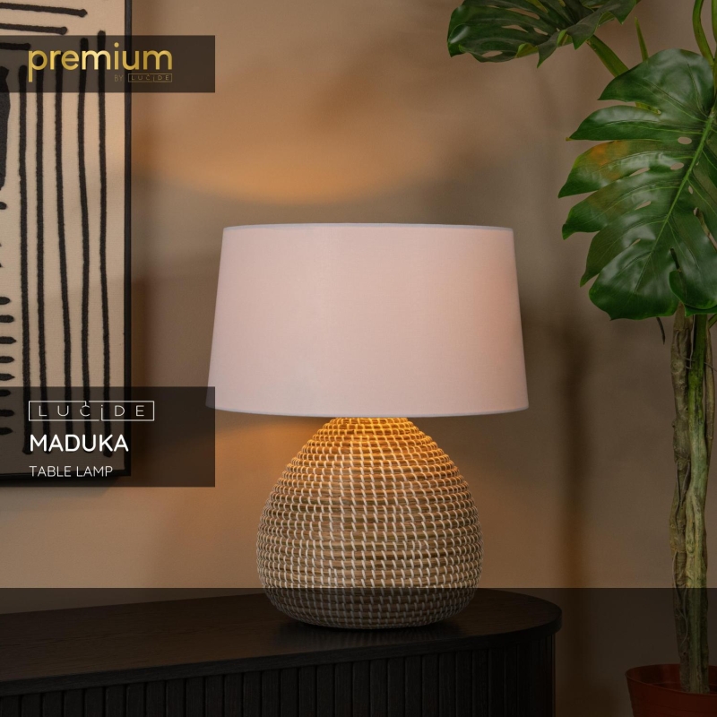 Lucide MADUKA - Stolná lampa - 1xE27 - Čierna